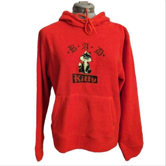 Warner Brothers Looney Tunes embroidered‎ Bad Kitty red hooded sweatshirt - Picture 1 of 8